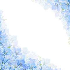 Naklejka premium Vector corner background with blue flowers.