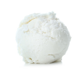Fototapeta na wymiar Ice cream ball on white background