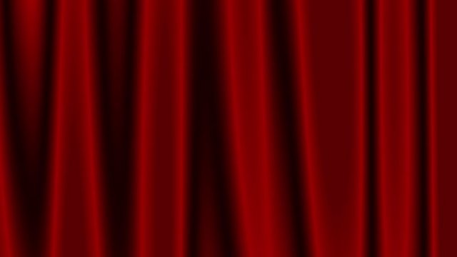Classic red curtain waving motion background. Seamless loop.