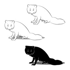 The Arctic Fox outline and silhouette