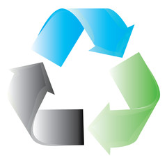 Isolated recycling symbol