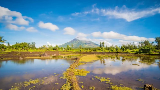 Mayon Volcano is an active stratovolcano in the province of Albay in Bicol Region, on the island of Luzon in the Philippines. Renowned as the "perfect cone" because of its symmetric conical shape