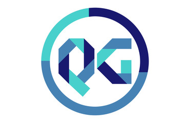QG Global Circle Ribbon letter Logo 