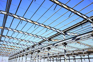 Fototapeta premium Factory workshop, steel structure