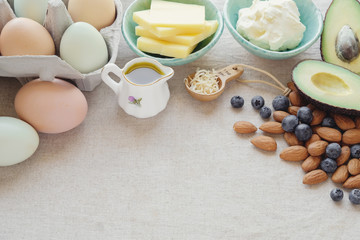 Keto, ketogenic diet,  low carb,  high fat healthy weight loss food
