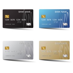 Modern credit card set template design. With inspiration from the abstract. Vector illustration.Glossy plastic style.
