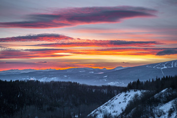 Obraz premium Northern Cordillera Mountains - Sunset