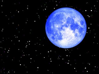 Blue moon and universe background