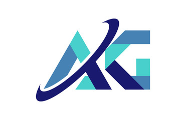 AG Ellipse Swoosh Ribbon Letter Logo 