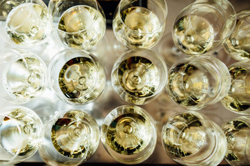 Full cold champagne flutes