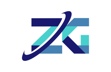 ZG Ellipse Swoosh Ribbon Letter Logo 