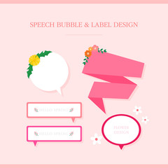 speech bubble and label design