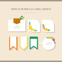 speech bubble and label design