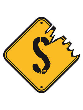 S warnung gefahr schild kratzer alt stra&szlig;enschild achtung hinweis danger buchstabe abc initialen vorname name schreiben wort gelb comic design cartoon clipart