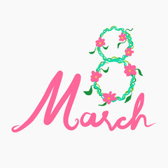 8 March women's day concept vector illustration design