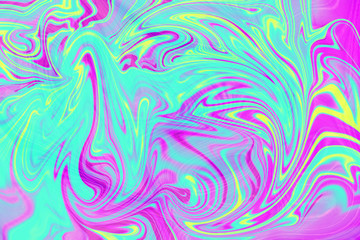 Ultraviolet Teal and Neon Slimy Ink Iridescent Swirl Background Texture