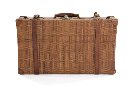 Vintage Rattan Suitcase