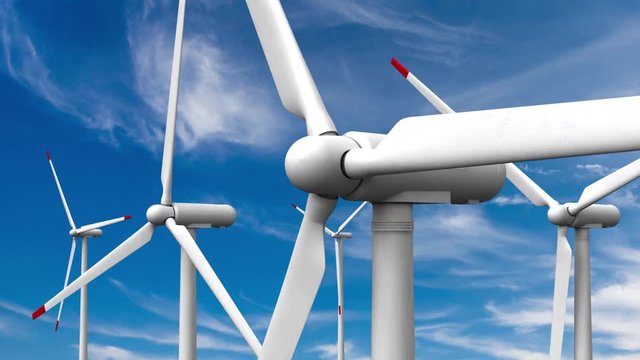3d rendered animation of wind turbines