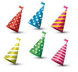 Obraz premium Party Hat Isolated Set on White Background.