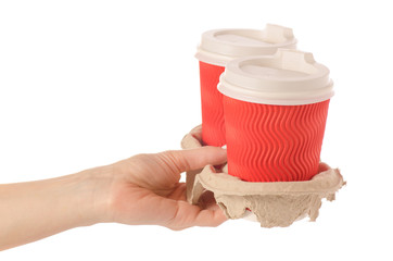 Cardboard stand for coffee in hand