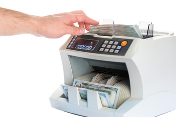 money counter isolated on white