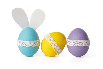 easter eggs isolated on white