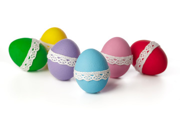 easter eggs isolated on white