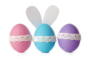 easter eggs isolated on white