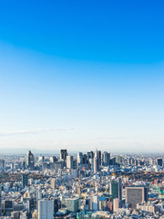 Fototapeta na wymiar Asia Business concept for real estate and corporate construction - panoramic modern city skyline bird eye aerial view of Shinjuku under blue sky in Roppongi Hill, Tokyo, Japan