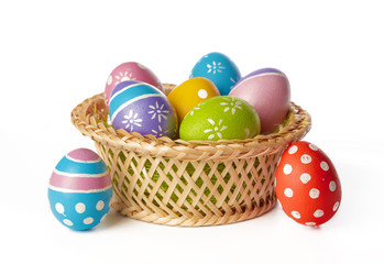 easter eggs isolated on white