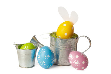 easter eggs isolated on white