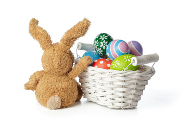 easter eggs isolated on white