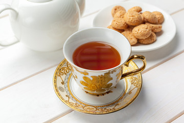 tea on the wooden table