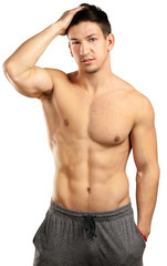 Fototapeta premium muscular man isolated on white