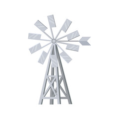 Cartoon farm wind pump. Vector icon illustration