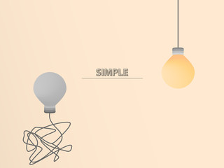 Simple business concept with light bulb as an creative idea. Vector illustration.