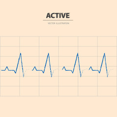 Active heart beat. Business concept of activeness, power and mind set in work.