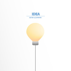 Simple business concept with light bulb as an creative idea. Vector illustration.