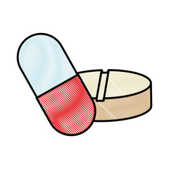 capsules and pills medicine isolated icon