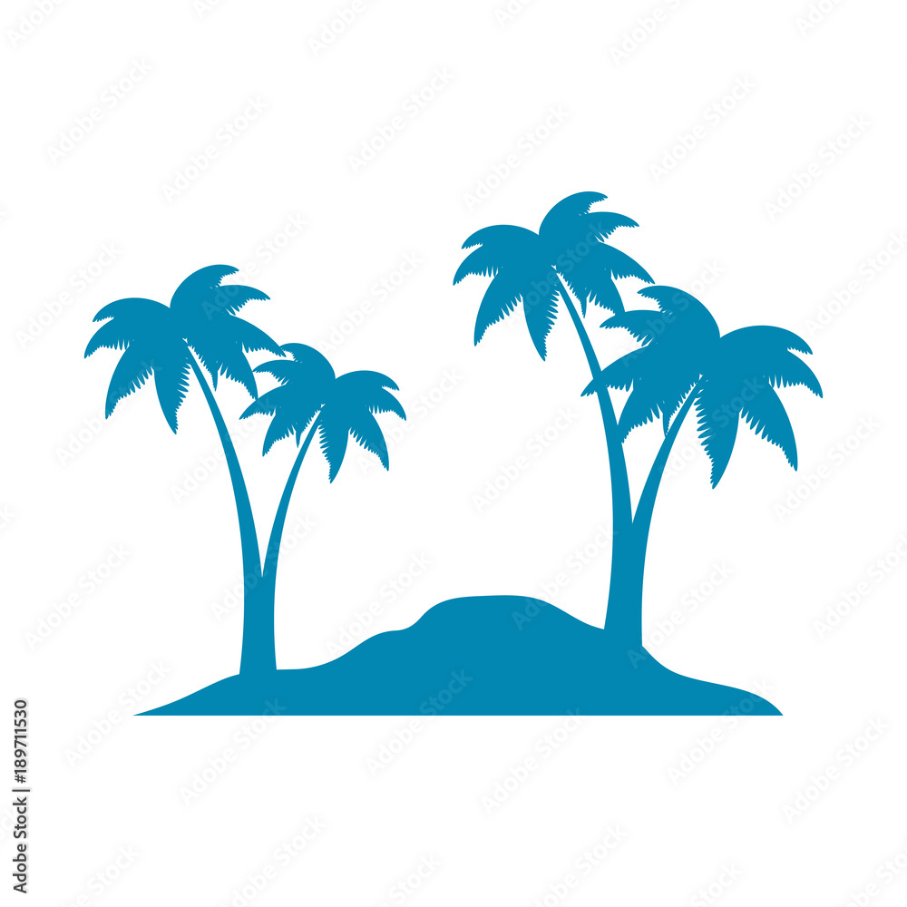 Wall mural beach with palms scene