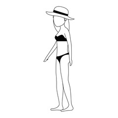 young woman in swimsuit