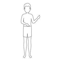 young man in swimsuit character