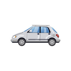 Fototapeta na wymiar Car, side view, auto insurance concept cartoon vector Illustration