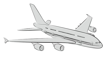 Sketch of passenger liner. 