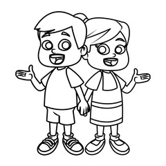 Little school kids cartoon icon vector illustration graphic design