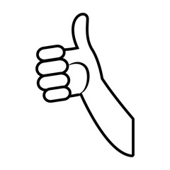 Hand thumb up like cartoon icon vector illustration graphic design