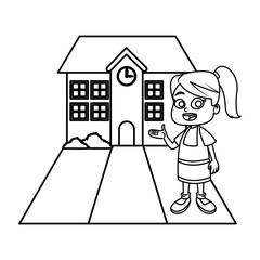 Little girl at school cartoon icon vector illustration graphic design icon vector illustration graphic design icon vector illustration graphic design