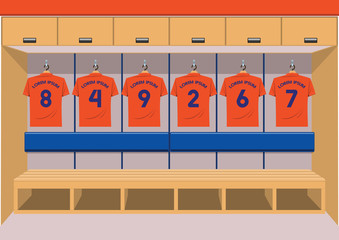 Naklejka premium Soccer dressing rooms team football sport