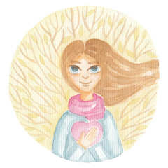 Watercolor valentine illustrations isolated on white. Wreath,pigeons,envelopes,bottle,hearts for romantic,wedding,valentines day design