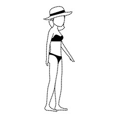 young woman in swimsuit